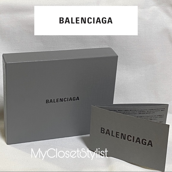 BALENCIAGA Leather Wallet Gift Box NEW Logo Signed - Picture 1 of 6